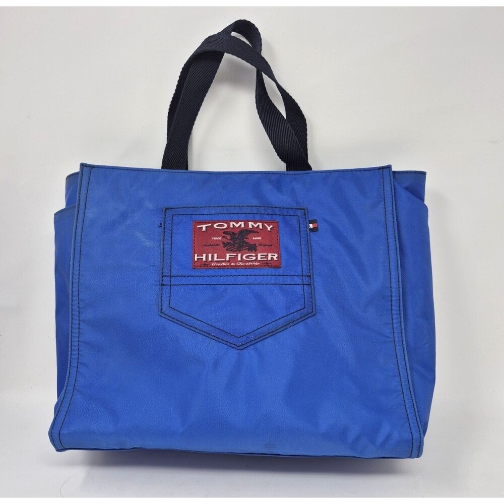 Tommy Hilfiger Blue Medium Beach Tote Double-Handle Bag 10 x 11 x 4 in.